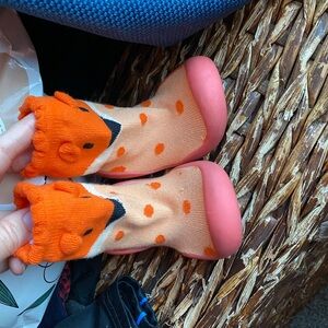 Toddler Fox Sock Shoes Size 7